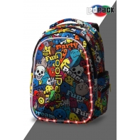 Swiecący plecak szkolny CoolPack LED Joy M 23 L Cartoon A20200 + ładowarka