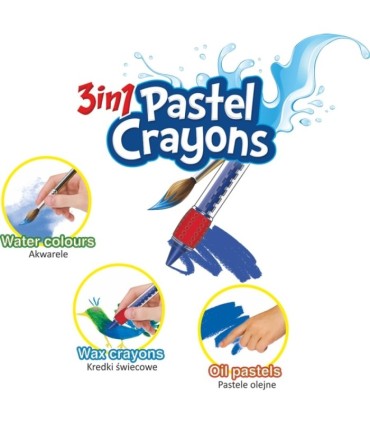 3w1 kredki świecowe/ akwarele/ pastele olejne, Colorino