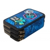 Potrójny piórnik z wyposażeniem Coolpack Jumper 3, Blue Badges B67156
