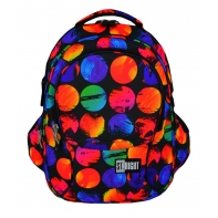 Trzykomorowy plecak szkolny St.Right 29 L, Colorful Dots BP1