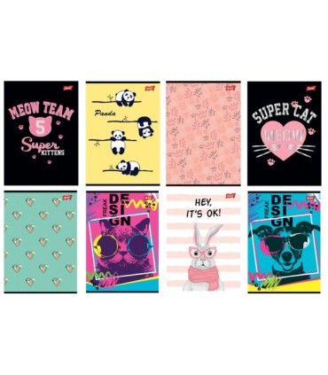 Zeszyt szkolny Unipap A5/32-kartkowy - kratka, wzory dziewczęce