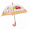 Automatyczna - przezroczysta głęboka parasolka dziecięca, biedronka