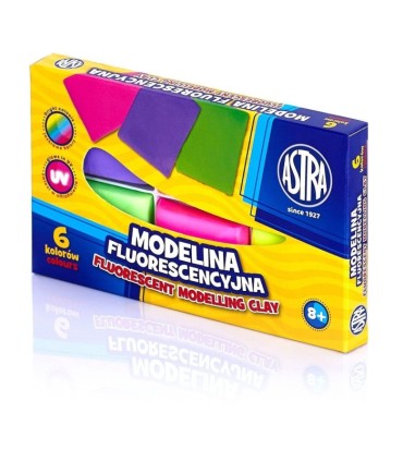 Modelina szkolna fluorescencyjna Astra 6 kolorów
