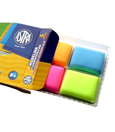 Modelina szkolna fluorescencyjna Astra 6 kolorów