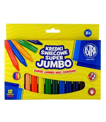 Kredki świecowe super JUMBO Astra 12 kolorów