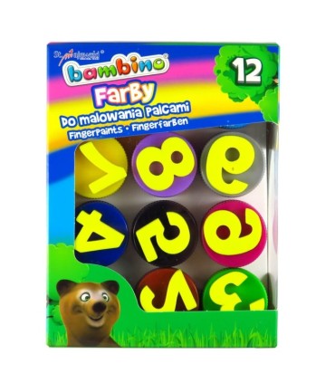 Farby do malowania palcami Bambino CYFERKI 12 szt.