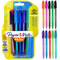 Zestaw 10 kolorowych długopisów Ink Joy z zatyczką Paper Mate