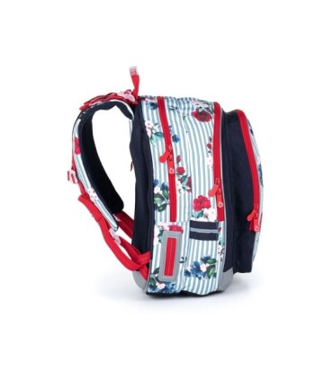 Plecak dwukomorowy dla dziewczynki Topgal MIRA 21008 G KWIATY I PASKI