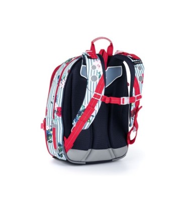 Plecak dwukomorowy dla dziewczynki Topgal MIRA 21008 G KWIATY I PASKI