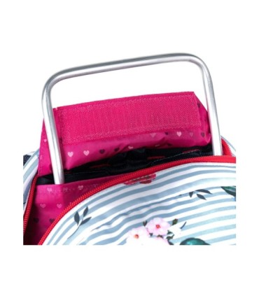 Plecak dwukomorowy dla dziewczynki Topgal MIRA 21008 G KWIATY I PASKI