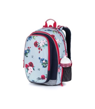 Plecak dwukomorowy dla dziewczynki Topgal MIRA 21008 G KWIATY I PASKI