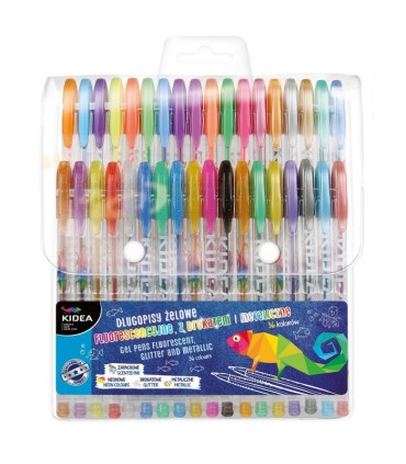 Derform długopisy żelowe KIDEA 36 kolorów