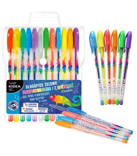 Derform długopisy żelowe KIDEA 12 kolorów