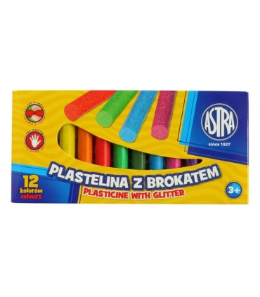 Zestaw plastelina Astra 36 kolorów w tym plastelina z brokatem