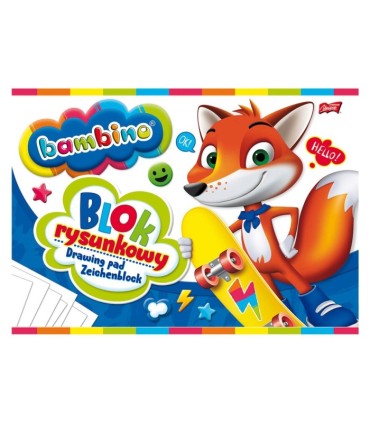 Blok rysunkowy BAMBINO 20 białych kartek A4 Unipap