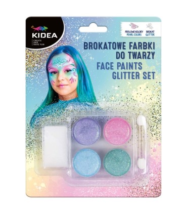  Brokatowe farbki do malowania twarzy KIDEA - 4 kolory