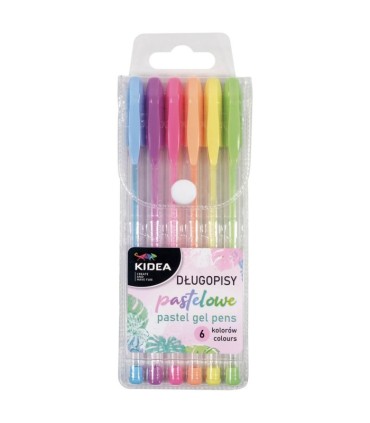 Żelowe długopisy KIDEA - 6 pastelowych kolorów