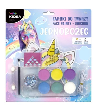 Farbki do twarzy zestaw Jednorożec KIDEA