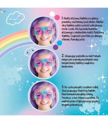 Farbki do twarzy zestaw Jednorożec KIDEA