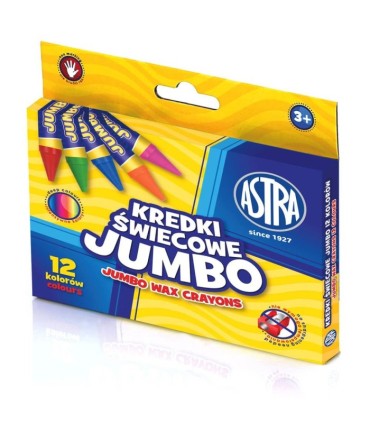 Kredki świecowe Jumbo 12 kolorów ASTRA