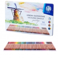 ASTRA Prestige Kredki Ołówkowe Drewno Cedrowe 36 kolorów, metalowe pudełko