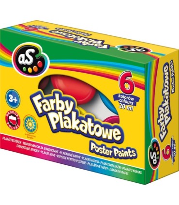 Farby plakatowe 6 kolorów AS