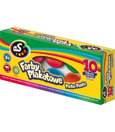 Farby plakatowe 10 kolorów AS