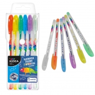 Żelowe długopisy KIDEA - 6 brokatowych kolorów