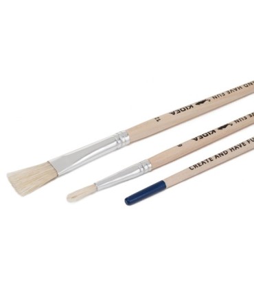 Pędzle z naturalnego włosia Kidea 3 szt. 4/6/12