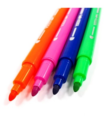 Pisaki dwustronne pędzelkowe KIDEA - 12 kolorów