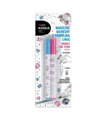 Magiczne markery z podwójną linią KIDEA - 2 kolory
