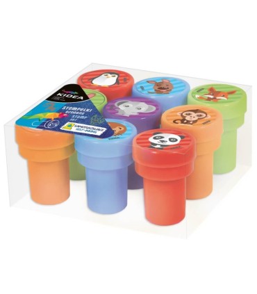 Stempelki / pieczątki ozdobne zwierzątka KIDEA - 9 szt