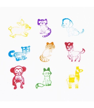 Stempelki / pieczątki ozdobne zwierzątka KIDEA - 9 szt