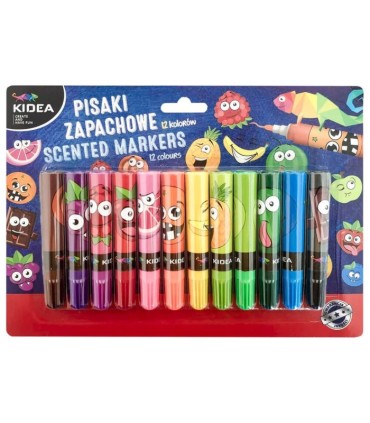 Pisaki zapachowe owocowe Derform 12 kolorów