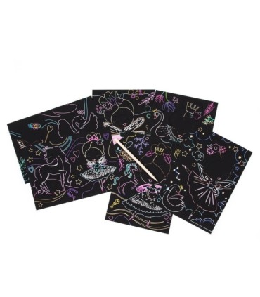 Wydrapywanka 6 arkuszy + rylec KIDEA wróżki