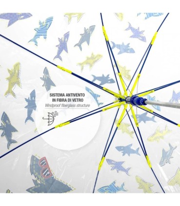 Parasolka dziecięca z odblaskową lamówką Perletti SHARK rekin