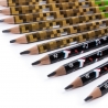 Ołówki grafitowe HB grube trójkątne z gumkami i nadrukami KIDEA - 7 sztuk
