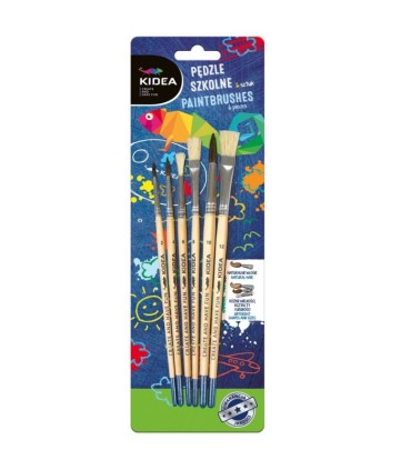 Pędzle z naturalnego włosia Kidea 6 szt. 2/4/6/8/10/12
