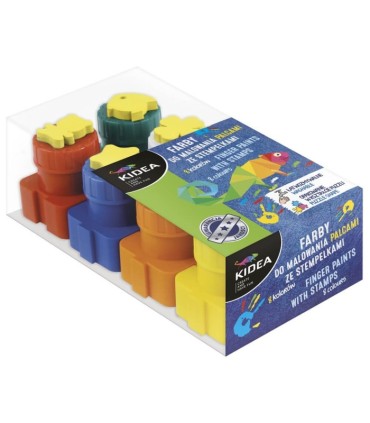 Farby do malowania palcami ze stempelkami Kidea