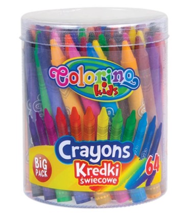 64 kredki świecowe w wiaderku Colorino