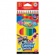 Kredki ołówkowe akwarelowe heksagonalne 12 kolorów + pędzelek Colorino