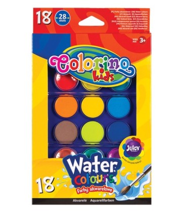 Farby akwarelowe Colorino 18 kolorów + pędzelek