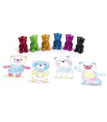 Kredki misie do nauki rysowania 6 kolorów Kidea