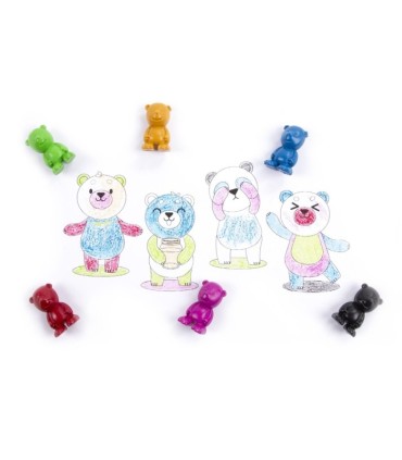 Kredki misie do nauki rysowania 6 kolorów Kidea