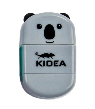 2 w 1 temperówka z pojemnikiem i gumka z zatyczką Kidea miś szary