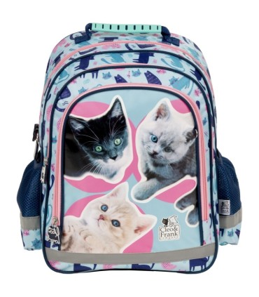 Plecak szkolny dwukomorowy Derform Cleo&Frank kotki