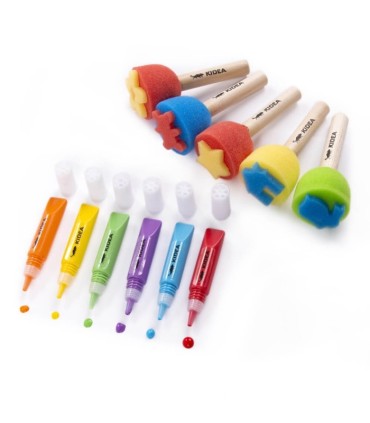 Zestaw farb i stempli Kidea - 11 elementów