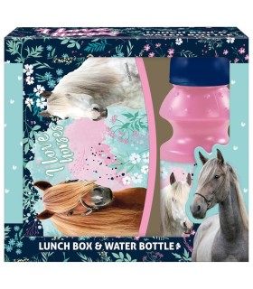 Zestaw śniadaniówka + bidon Derform I love horses konie