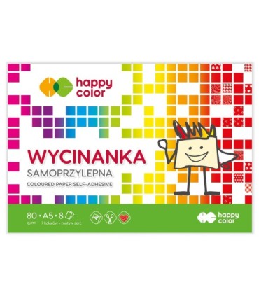 Blok wycinanka samoprzylepna A5 Happy Color, papier kolorowy 
