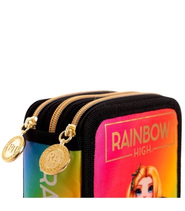 Trzykomorowy piórnik JUMBO z wyposażeniem RAINBOW HIGH GOLDEN STYLE, ASTRA